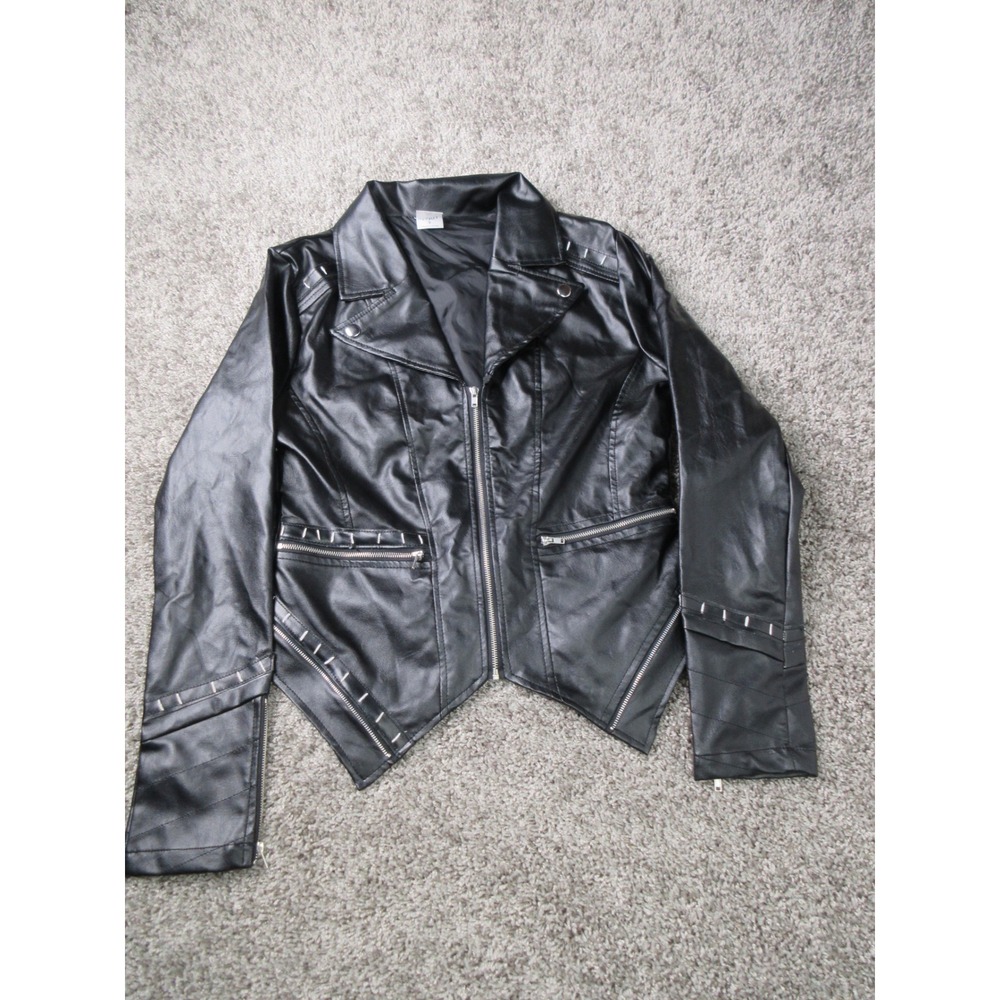 Spirit Halloween DC Comics Catwoman Moto Jacket Black Faux Leather Small S